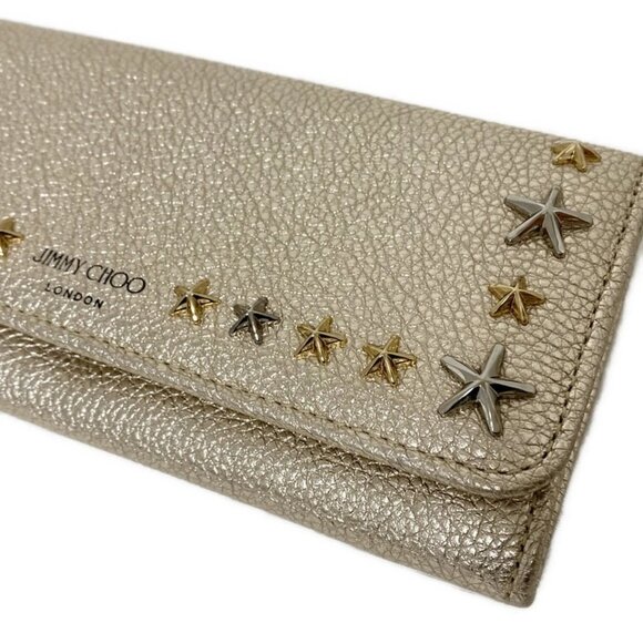 JIMMY CHOO Nino - Gold Leather Long Wallet 152-080125 - Picture 3 of 6